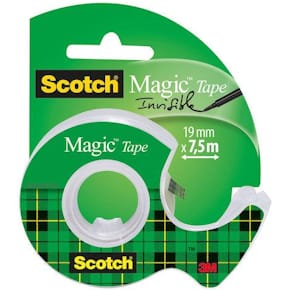 Dokumenttejp Scotch Magic 810 + Hållare, osynlig, 19mm x 7,5m