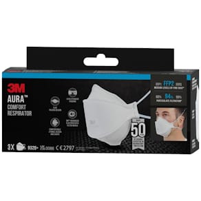Atemschutzmaske 3M Aura 9320+, 3 St., FFP2, weiß/blau