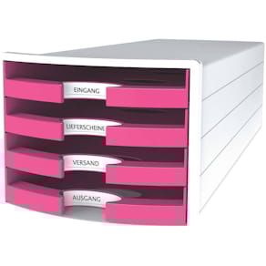 Schubladenbox HAN IMPULS, 4 Schubladen, weiß/pink