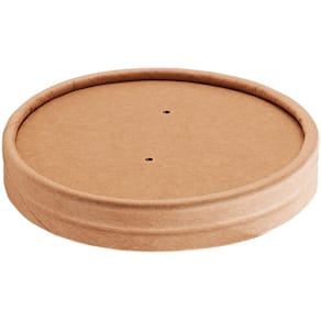 Låg til suppebæger 90 mm brun kraftpapir 8–12 oz, 500 stk