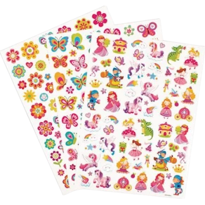 Stickers sagor, fjärilar och blommor