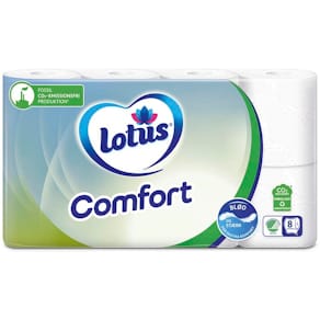 Toiletpapir Lotus 3-lags, hvid 99 mm x 18,5 m, 56 ruller