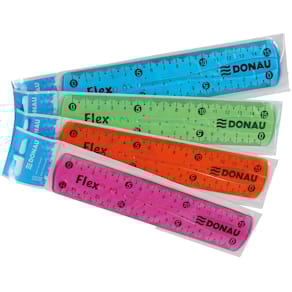 Lineal DONAU Flexi, transparent, 15 cm, sortiert