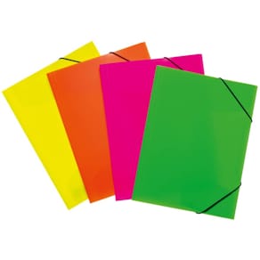Gummizugmappe HERMA, PP, A4, neon, sortiert