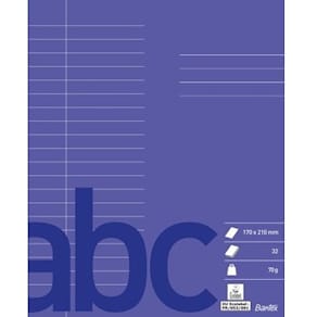 Skolehæfte 17x21 20 linjer 32 blade mørk lilla