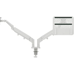 Monitorarm Leitz Ergo, dubbel met laptoparm, lichtgrijs