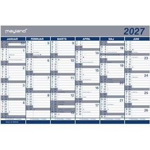 Kalender Mayland 2027 hvid, FSC Mix Credit, 1 stk