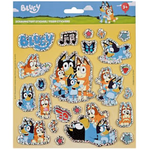 Sticker Undercover Bluey, Schaumstoff, Glitzer