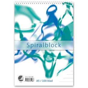 Spiralblock A5, linjerat, 60g, 10st