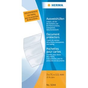 Ausweisklapphülle HERMA, 3-fach, 71 x 111 mm, transparent