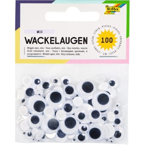 Wackelaugen Folia, 100 St., sortiert