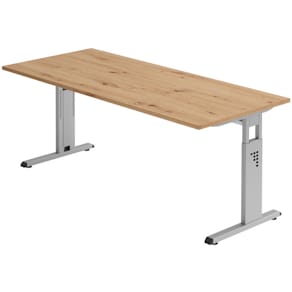 Schreibtisch Hammerbacher OS19, 180 x 80 cm, asteiche/silber