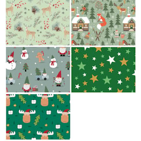 Geschenkpapier Braun+Company Weihn.Offset 2m x 70cm sort. grün