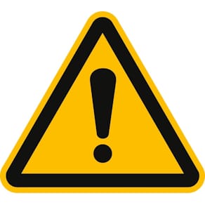 Warnschild MOEDEL Allgemeines Warnzeichen, Folie, 20 cm