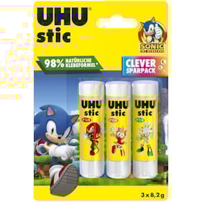 Klebestift UHU stic, 3x 8,2 g, BTS 2025, gelb