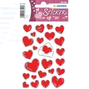 Schmucketikett HERMA Herzen & Briefe, rot