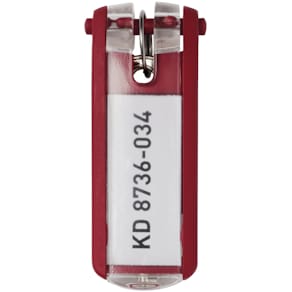 Schlüsselanhänger Durable KEY CLIP, rot, 70×25 mm, 6er-Pack