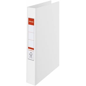 Ringbind Esselte A4, 25 mm, 4 ringe, hvid, PP, 10 stk