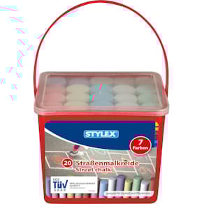 Straßenmalkreide Stylex, 20 Stangen, sortierte Farben