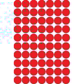 Etiketten Apli rond in etui, Ø 19 mm, rood, 560 stuks, 70/blad