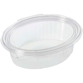 Plastbakke Plus Pack ClearShow 500 ml m/hængslet låg RPET, 50 stk