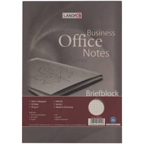 Briefblock LANDRE A4, 50 Blatt, kariert, 100% Recyclingpapier