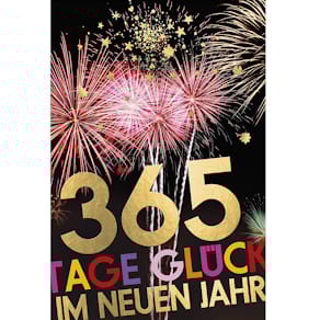 Neujahrskarte Noname, bunt, mit Umschlag, geprägt