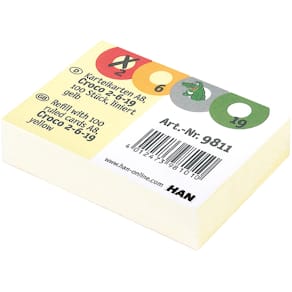 Karteikarten HAN CROCO 2-6-19, A8 liniert, gelb