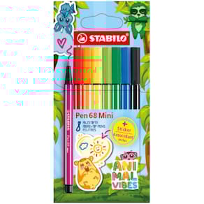 Filzstifte STABILO Pen 68 Mini Animal Vibes, Etui, 8 St.