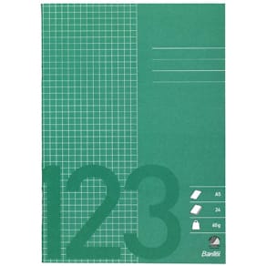 Skolehæfte Bantex kvadreret A5 grøn, 60 g/m², 25 stk