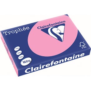 Gekleurd papier Clairefontaine Trophée Pastel, A3, 160 g, felroze, 250 vel