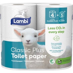 Toiletpapir Lambi 3-lags, hvid, 98 mm x 25,5 m, 28 ruller