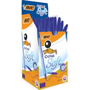 Balpen Bic Cristal Soft, medium punt, pak van 50 stuks, blauw