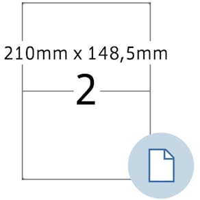 Folienetiketten HERMA, 210x148,5 mm, weiß, 2/St. Blatt, 250 Blatt