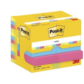 Notes Post-it hvid 51x38 mm, 100% PEFC, 12 blokke