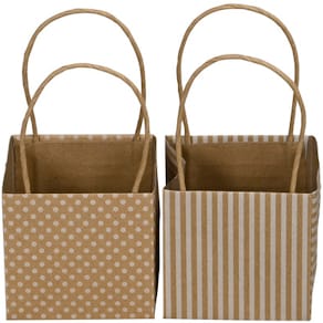 Geschenktragetasche Papier, natur/weiß, 2 Motive sortiert