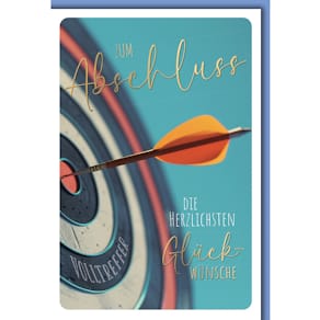 Abschlusskarte, geprägt, bunt, mit Umschlag