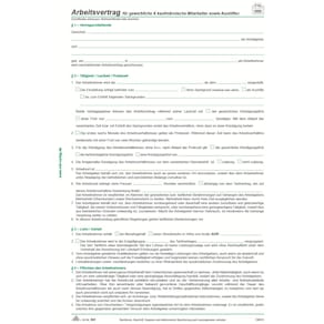 Arbeitsvertrag RNK für gewerbliche & kaufmännische Mitarbeiter, A
