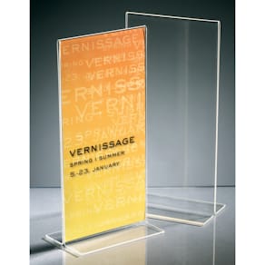 Tischaufsteller Sigel, DIN lang, glasklares Acryl