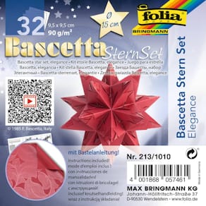 Bastelset Folia Bascetta Stern Deep Jungle, rot