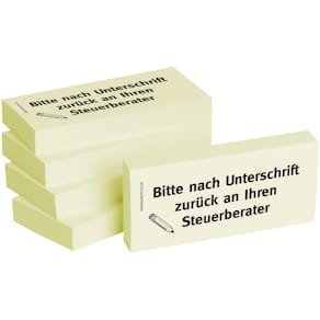 Haftnotiz BIZSTIX Business 1301010112, gelb, 75x35mm, 5 Blöcke