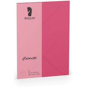 Briefhülle Rössler Coloretti, B6, 5 St., pink