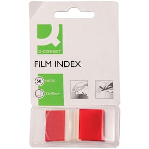 Index-Haftstreifen Q-CONNECT KF03633, rot, 25 x 45 mm, 50 St.