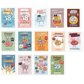 Humorkarte KOMMA³ Heute schon gelacht, Geburtstag, Zahl, sortiert