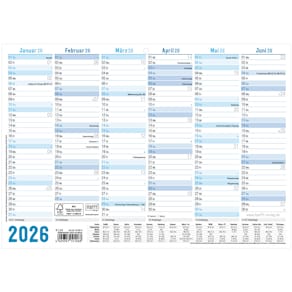 Tafelkalender HÄFFT, A4 quer, 2026, blau