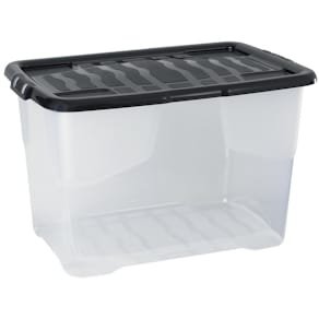 Plastlåda STRATA 65L klar med lock PP