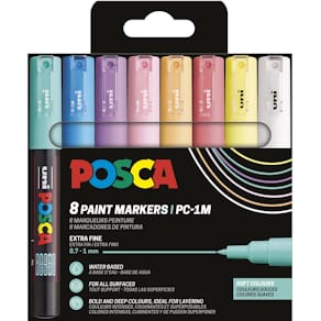 Paintmarker Uni POSCA PC-1MC, 0,7-1 mm, etui 8 stuks, pastel