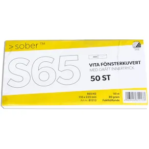 Konsumentförp Kuvert S65 H2 fukth vit (50)