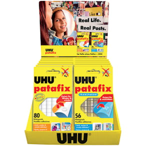 Klebepads UHU Patafix Mix Thekendisplay, gelb, 30 Stück