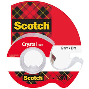 Tejp Scotch Crystal, med hållare, 12mm x 10m